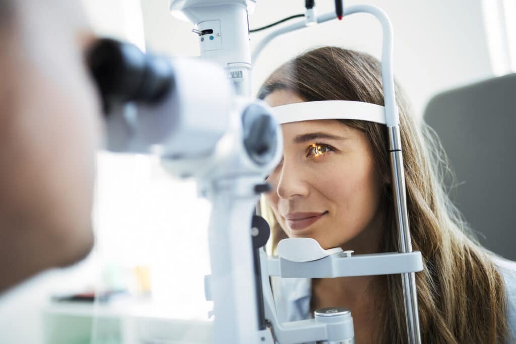Ophthalmologist Checking the eye vision